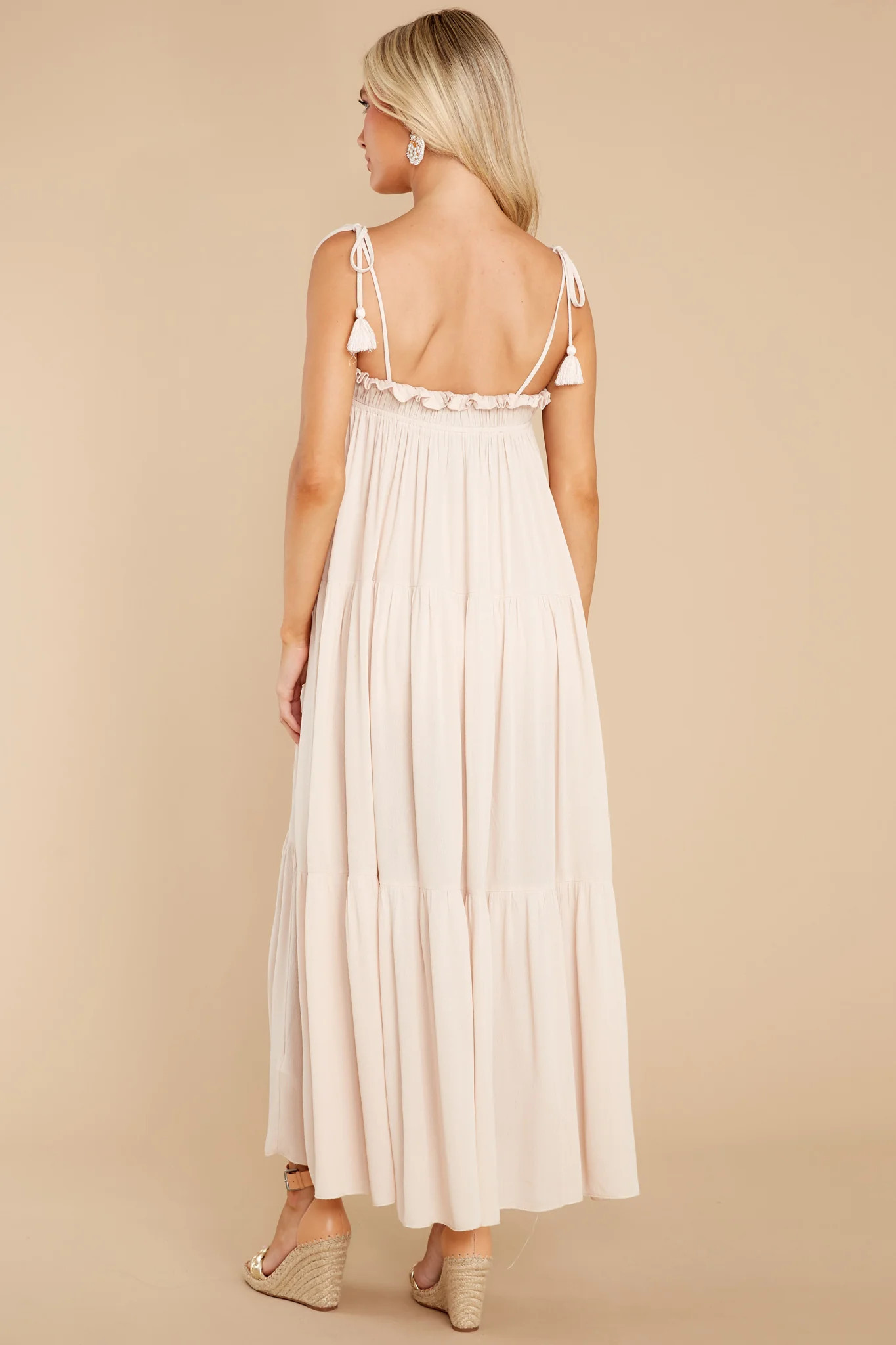 Sandy Strolls Beige Maxi Dress | Red Dress 