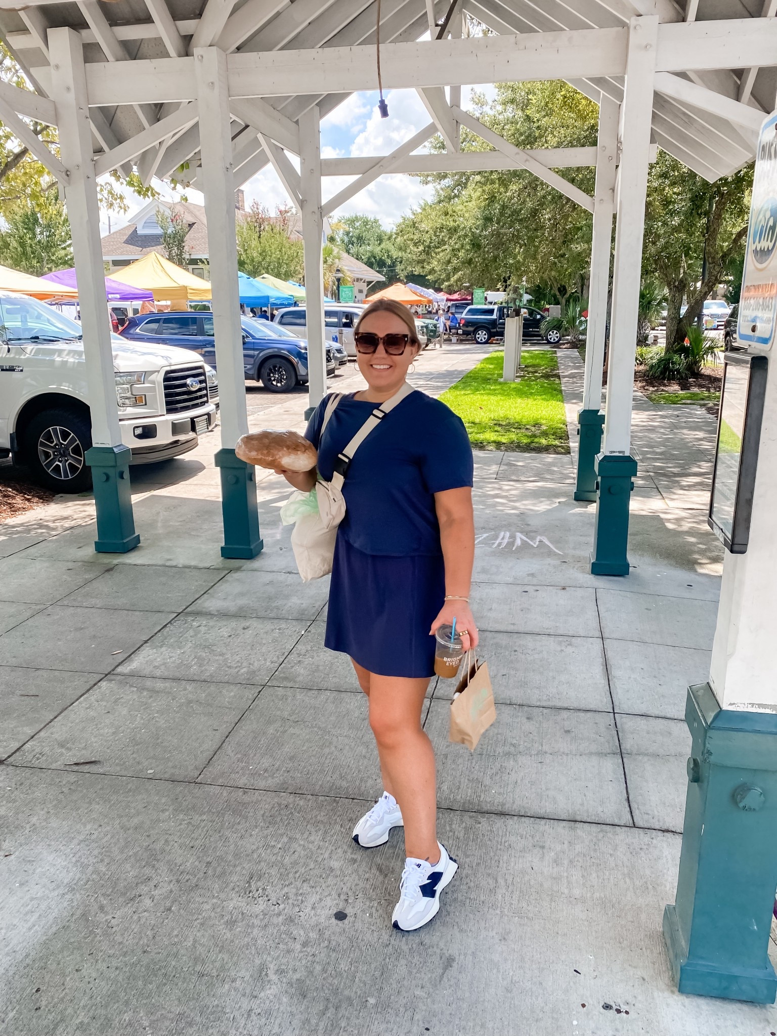Travel outfit, Athleisure, athletic dress, skort dress, belt bag, crossbody bag, sneakers, new balance 327, weekend style, weekend outfit, tennis dress, pickleball, farmers market, walking fit, summer outfit, summer style

#LTKActive #LTKFindsUnder50 #LTKTravel