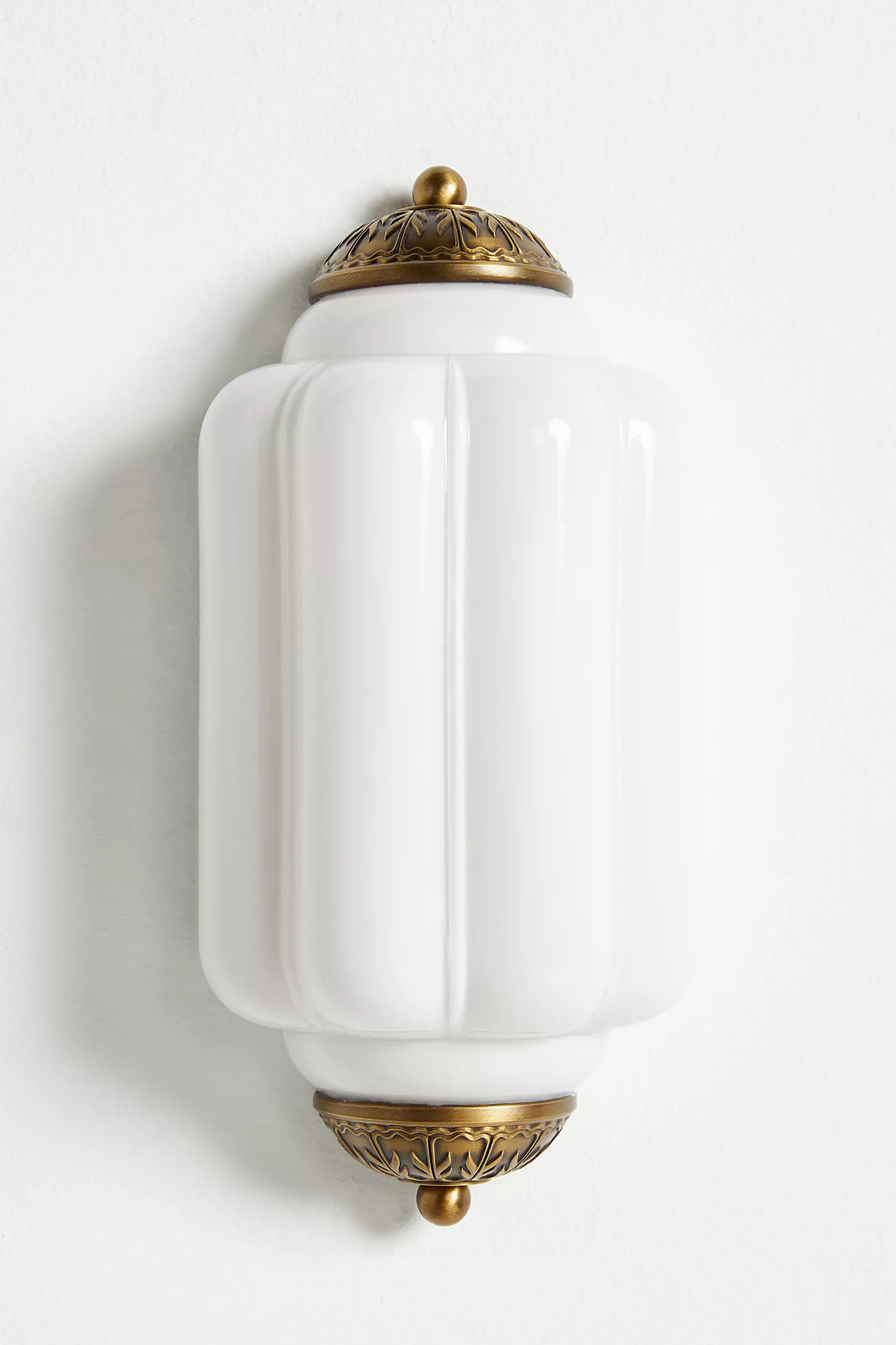 The Eloise Scallop Milk Glass Flush Sconce Wall Light | Anthropologie (US)