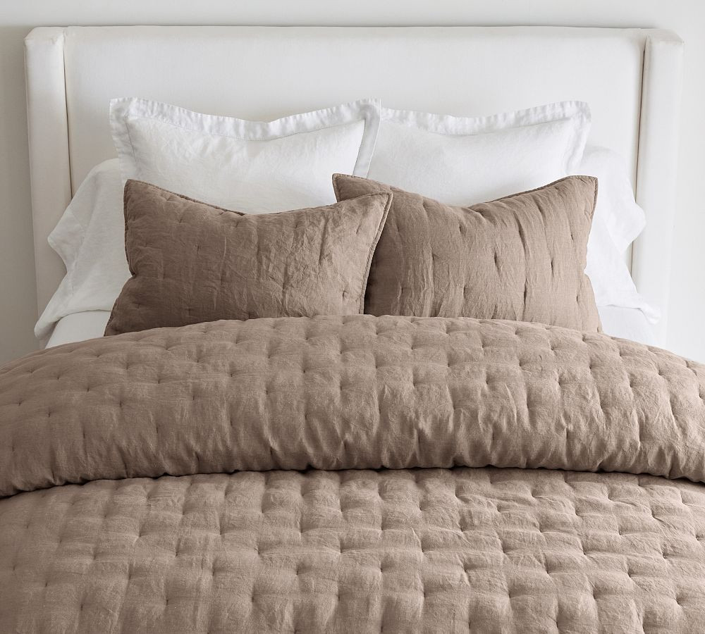 Belgian Flax Linen Tufted Quilt & Shams | Pottery Barn (US)