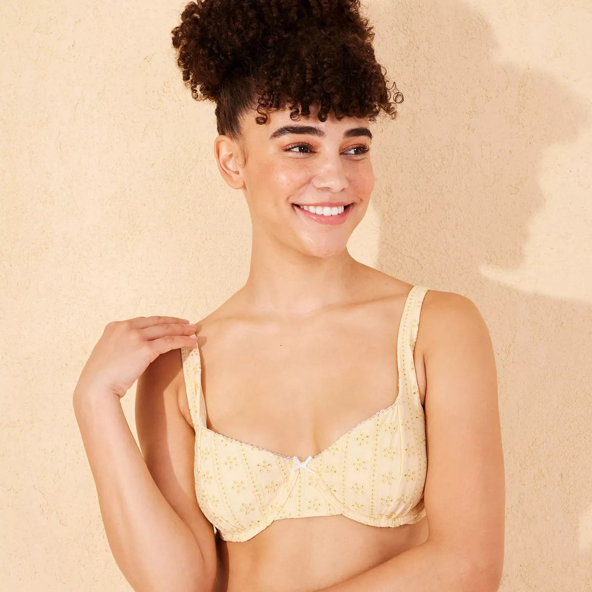 Women's Eyelet Underwire Bikini Top - Wild Fable™ Yellow M | Target