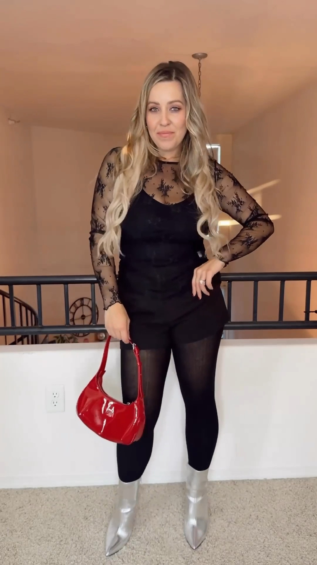 Black sheer long sleeve top
Holiday outfit idea
All black holiday outfit
Black winter shorts
Velvet shorts
Black shorts
Knit tights

#LTKootd #LTKHoliday #LTKSaleAlert