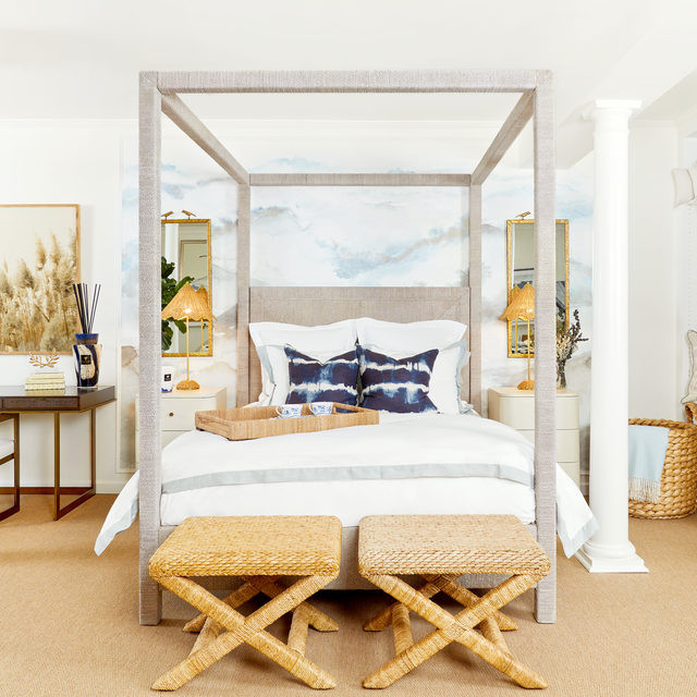 Palecek Soleil Coastal Beach Natural Seagrass Rope Stool | Kathy Kuo Home