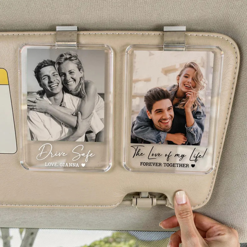 Personalized Couple Photo Car Visor Clip, Drive Safe I Love You, Anniversary Gift for Him, Gifts ... | Etsy (Global)
