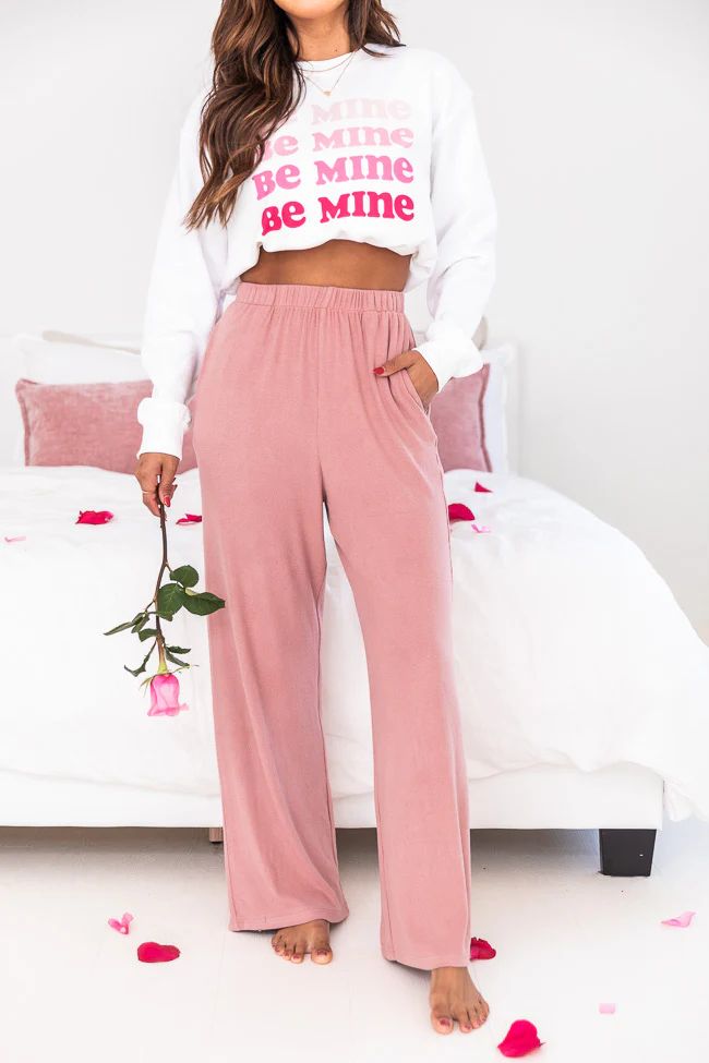 Insight View Pink Brushed Rib Lounge Pants | The Pink Lily Boutique