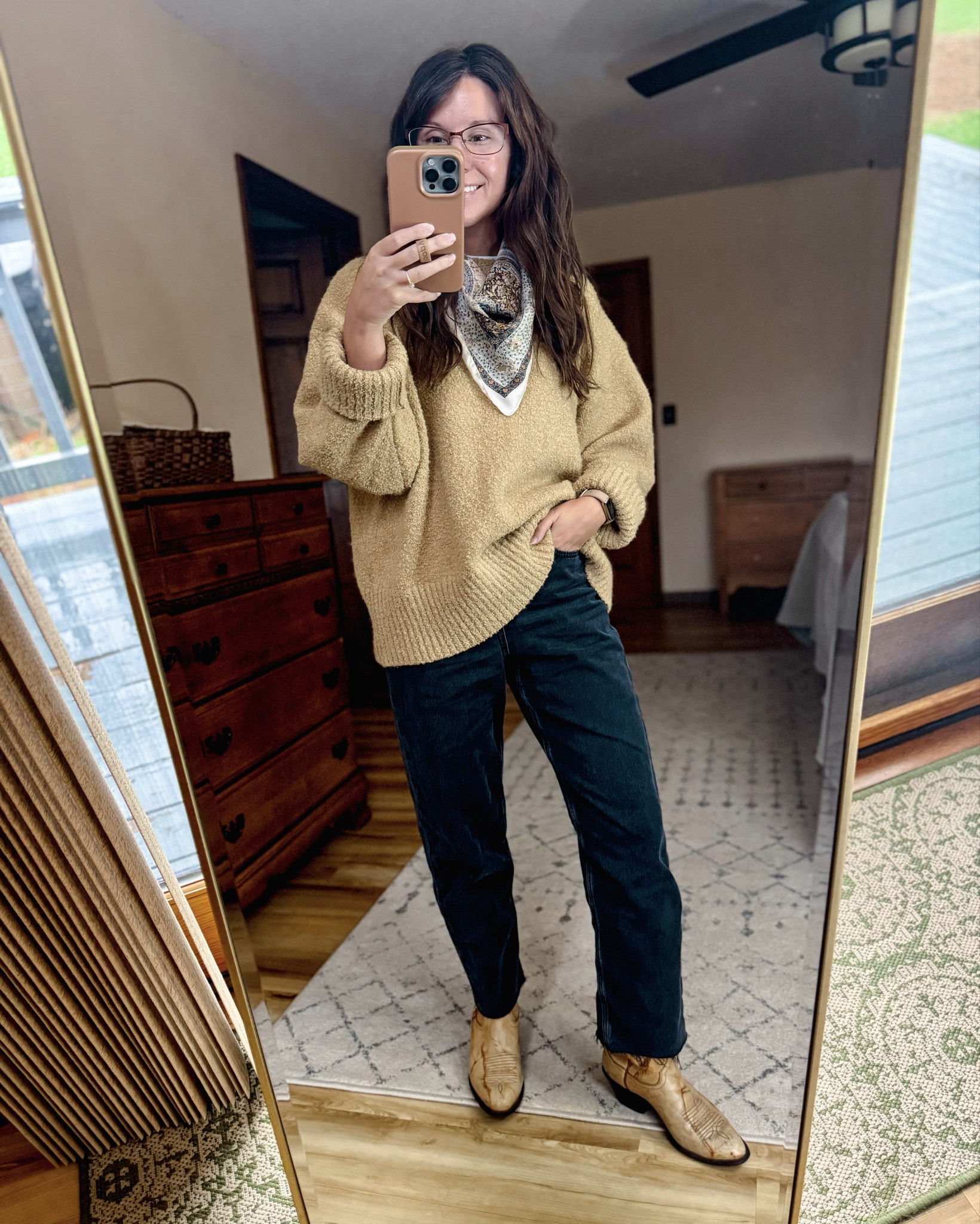 Wearing small in my tee, small in my sweater (dark khaki), 00 xshort in my jeans and my cowboy boots are older so I linked similar 




#LTKPetite #LTKWorkwear #LTKSeasonal