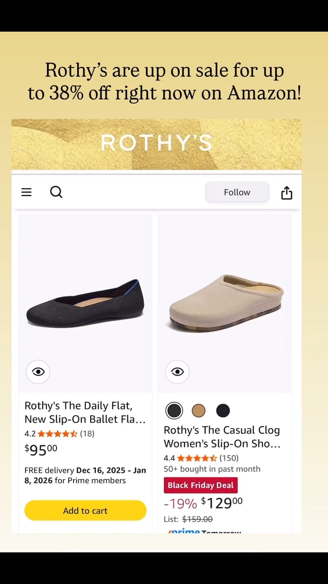 Rothy’s on sale on Amazon


#LTKCyberWeek #LTKFindsUnder100 #LTKSaleAlert