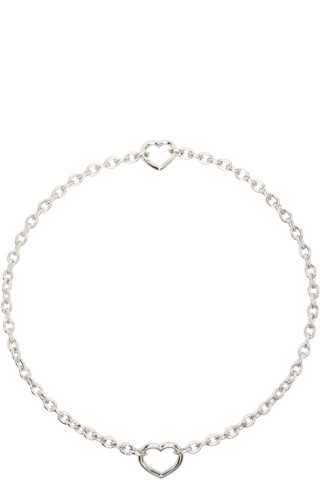 Numbering - Silver #5802 Heart Line Pendant Necklace | SSENSE