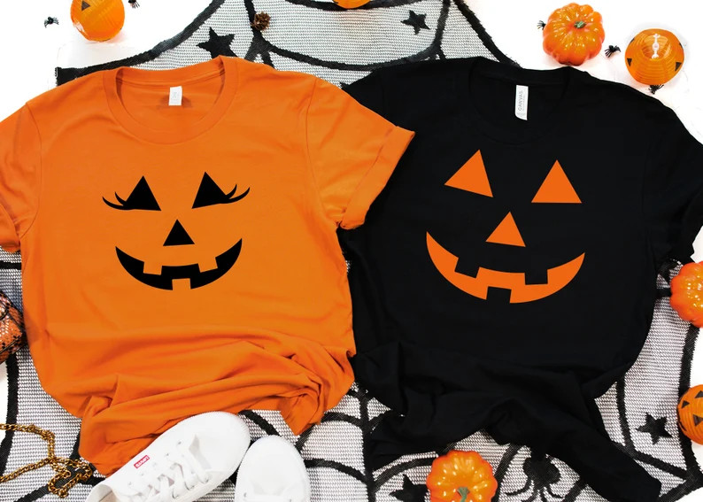 Pumpkin Face Shirt, Halloween Couple Shirt, Pumpkin Shirt, Halloween Shirt, Boo Shirt, Halloween ... | Etsy (US)