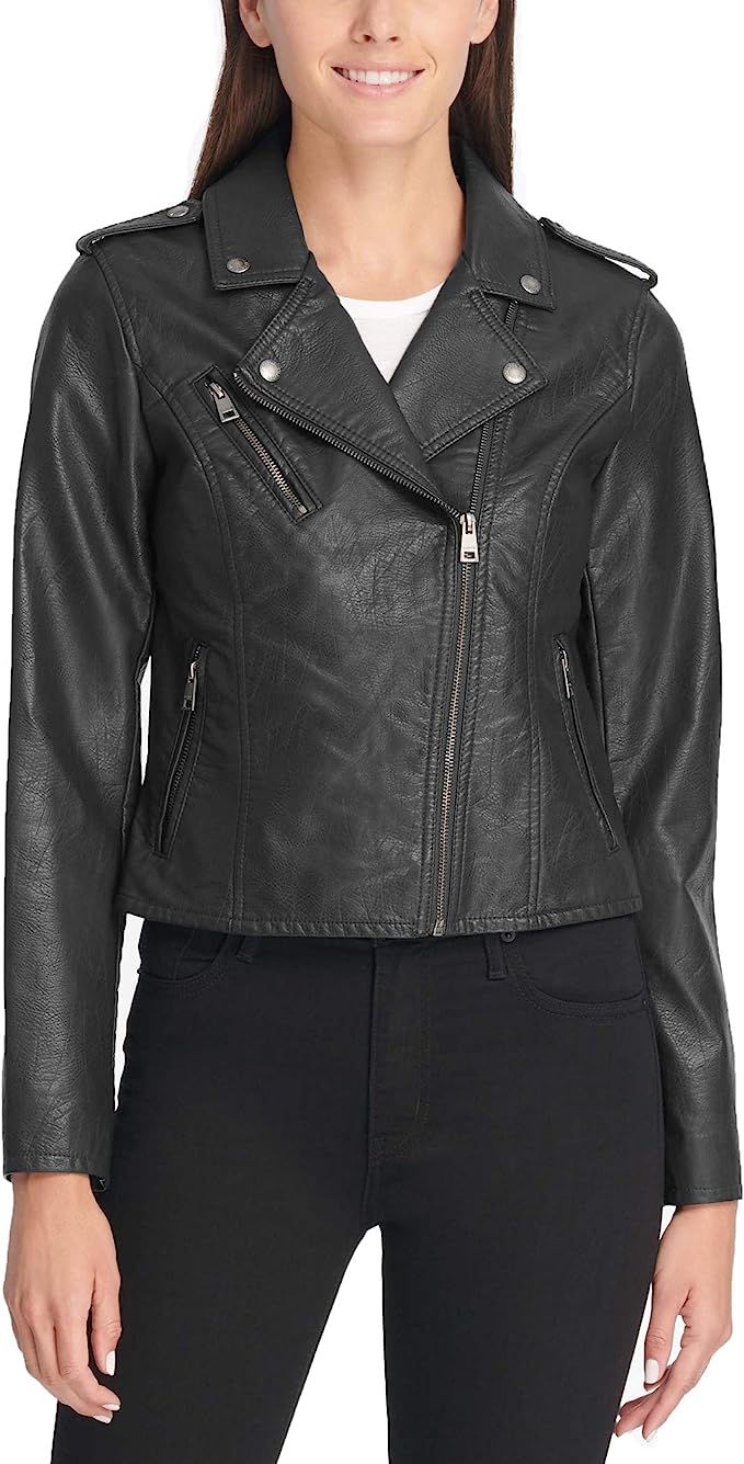 Levi's Women's Faux Leather Classic Asymmetrical Motorcycle Jacket (Standard & Plus Sizes) | Amazon (US)