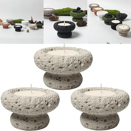 Cement Candle Container in Beige, Stylish and Durable, Empty Cup for Wax Pouring and Aromatherapy... | Amazon (US)