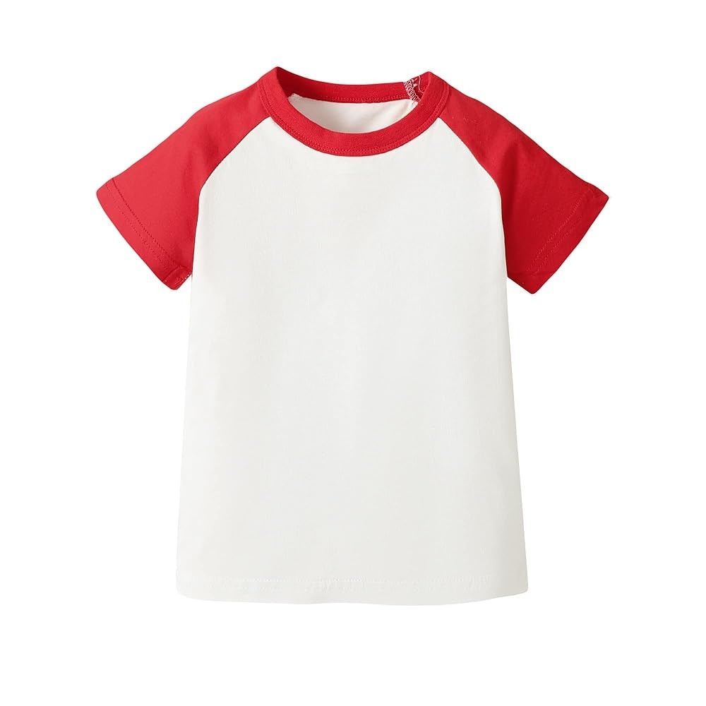 Toddler Baby Girls Boys Tshirt Raglan Shirt Baseball Tee Cotton T-Shirt Short Long Sleeve Solid C... | Amazon (US)