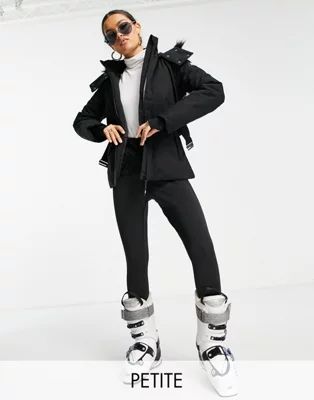 ASOS 4505 Petite ski belted jacket with faux fur hood | ASOS | ASOS (Global)