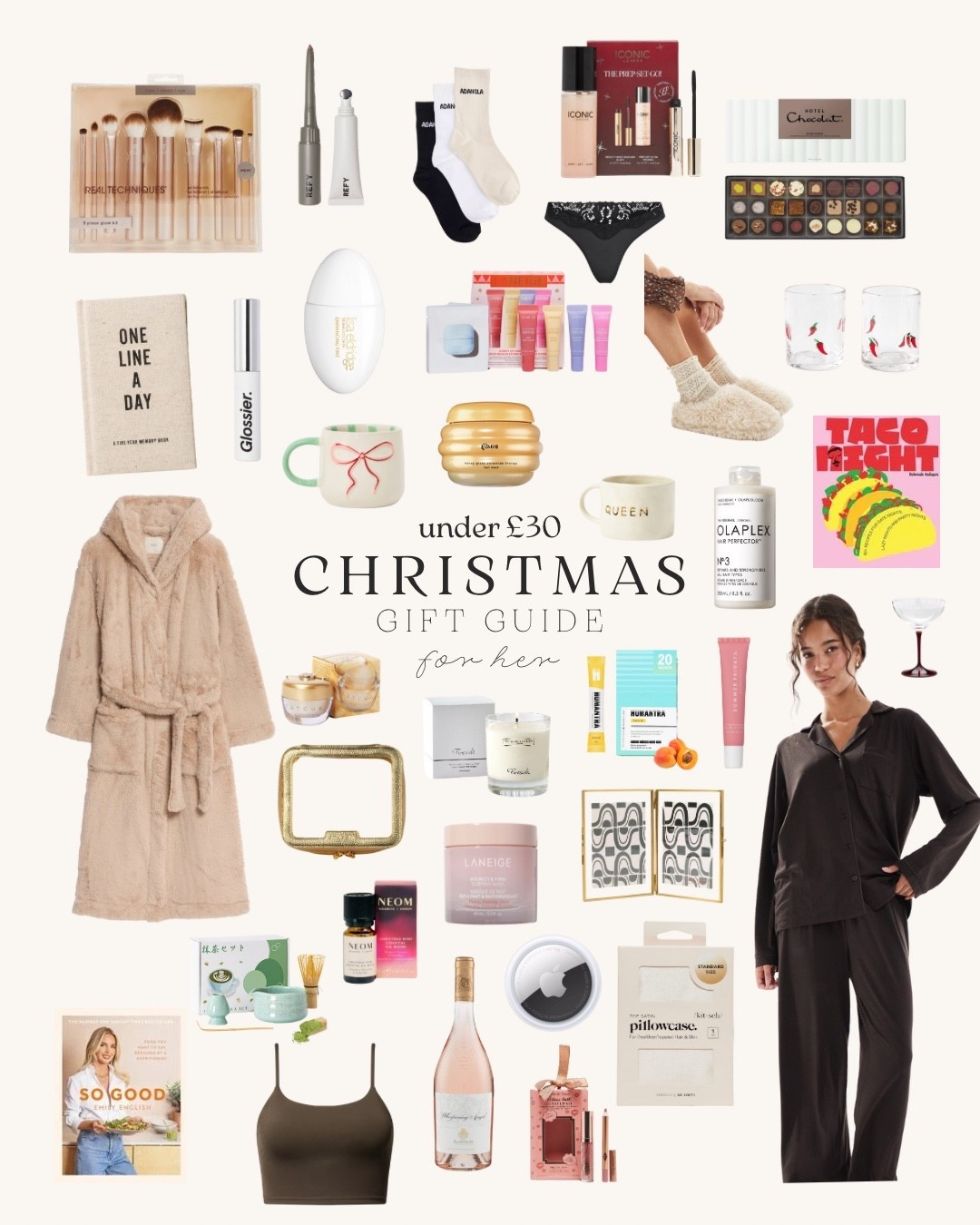 Christmas Gift Guide For Her ‘Under £30’ 

gift guide, make up, beauty, dyson, gift ideas, presents, coffee machine, demellier bag, our place pans, slippers, candles, pyjamas, jewellery, asos, dressing gown 

#LTKuk #LTKfestive #LTKgiftguide