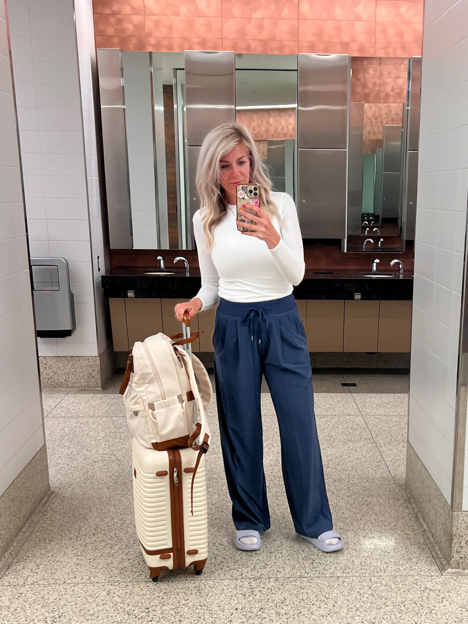 My new favorite travel outfit. Size down in the pants and size up in the top! (The pants link shows a fanny pack - not sure why but it IS the pants) 

Best travel outfit 
Wide leg pants
Amazon short
Calia brand
Amazon travel 

#LTKStyleTip #LTKOver40 #LTKTravel