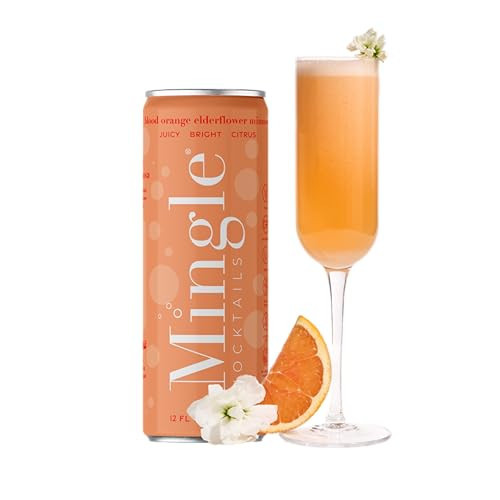Mingle Mocktails Non Alcoholic Cocktails | Blood Orange Elderflower Mimosa 24 Can Pack | Amazon (US)