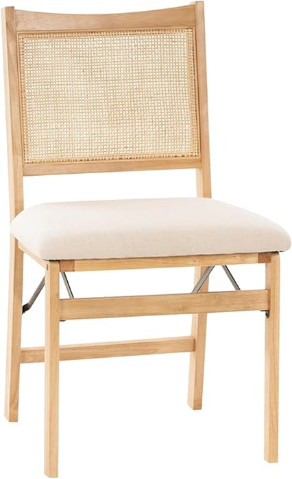Powell Kasi Beige Rattan Cane Folding Foldable Dining Side Chair, Natural | Amazon (US)