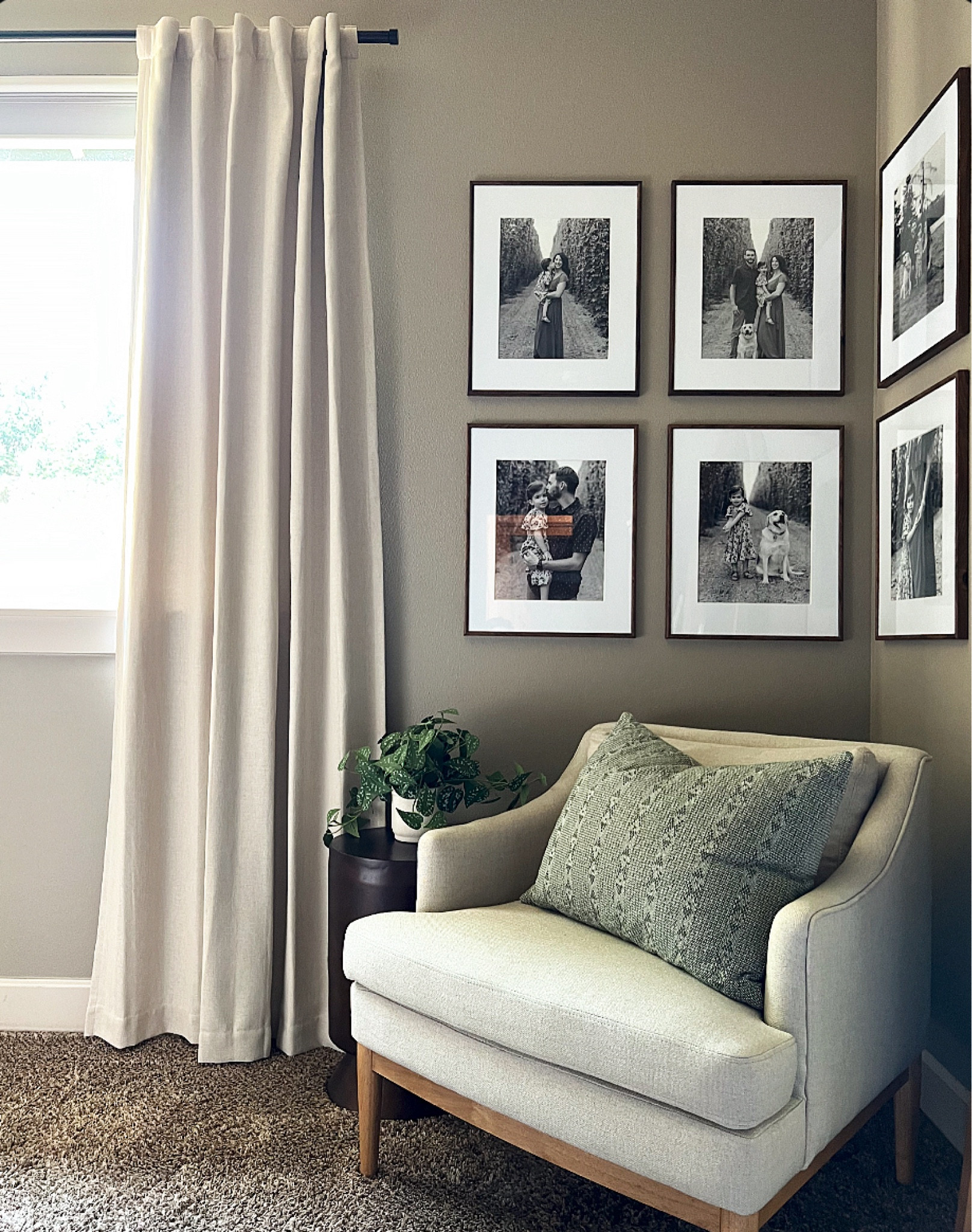 My favorite cozy corner! 

Wanted to share as Target Circle Days has some great sales on bedding, bath and furniture. 

#bedroom #furniture #chair #targetstyle #drapery #gallerywall #frames #pillow #fauxgreenery #LTKSummerSales 

#LTKHome #LTKSaleAlert