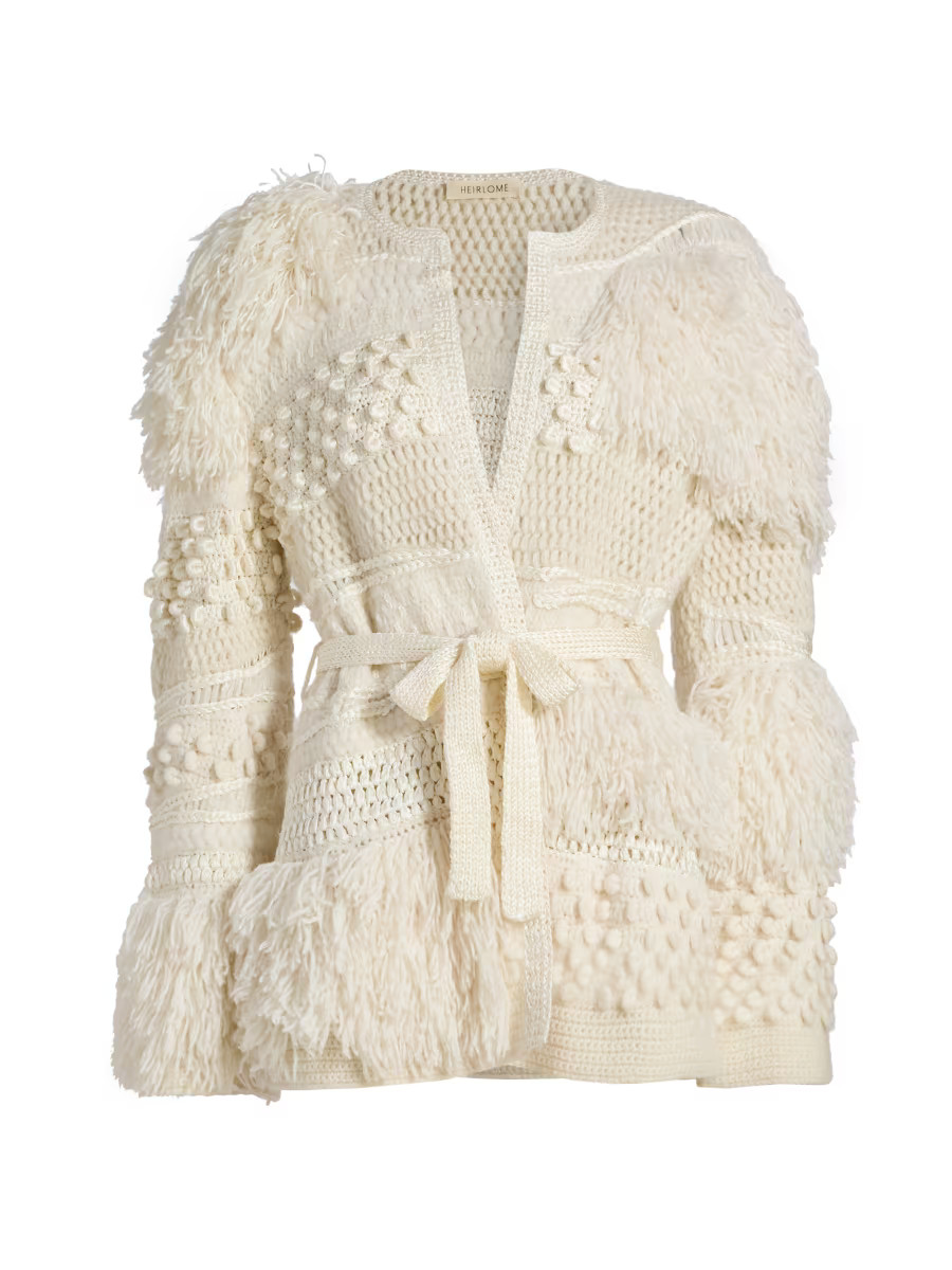Vida Crochet Silk-Blend Cardigan | Saks Fifth Avenue