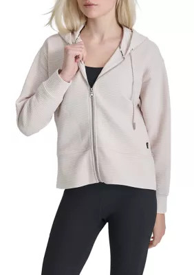 DKNY Sport Women's Tech Full Zip Hoodie, Sand, Small | Belk