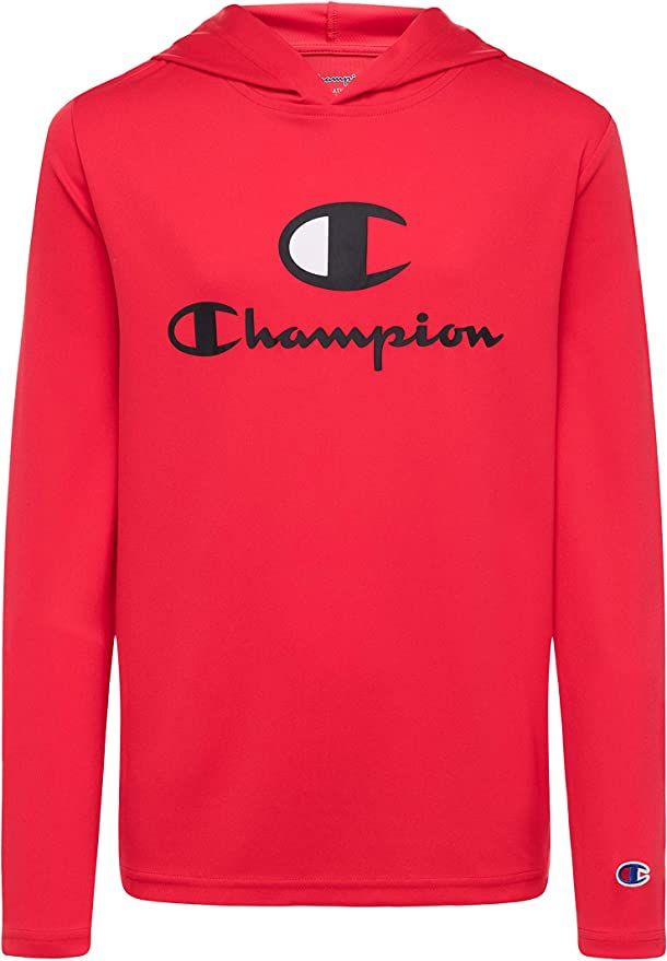 Champion Kids Long Sleeve Hooded Shirt | Lightweight | Boys Clothes | Activewear | Amazon (US)