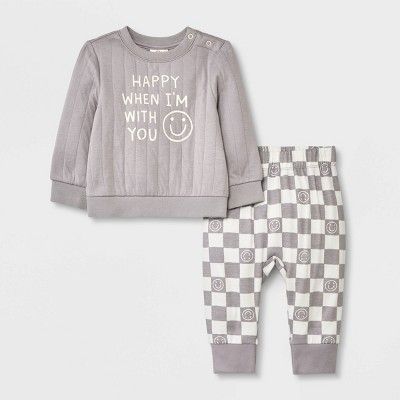 Baby Boys' 2pc Graphic Sweatshirt with Sweatpants - Cat & Jack™ Gray | Target