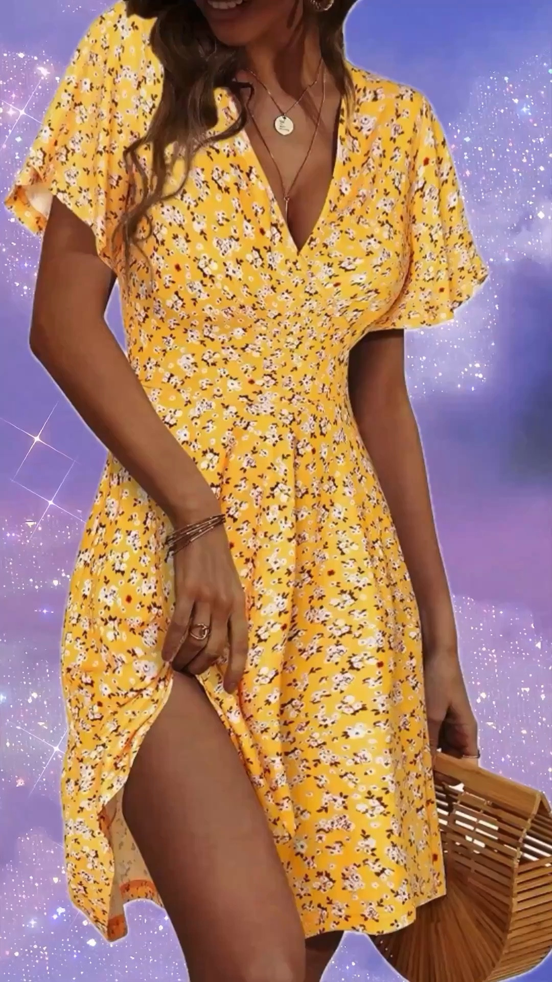 Bright and breezy daytime wedding guest floral summer sun dress. For relaxed bridal shower,  beach, dressy casual, or destination wedding. From Amazon.

#LTKWedding #LTKSeasonal