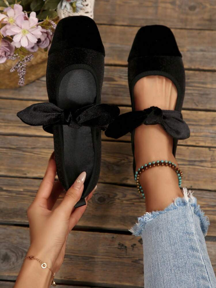 Fashionable & Versatile Mary Jane Shoes, Bow Decor Strap French Style Shoes For Women, Spring/Autumn | SHEIN