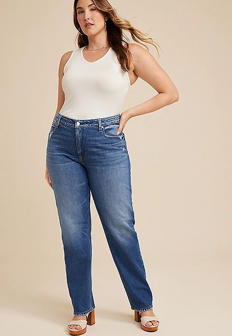 Plus Size Goldie Blues™ High Rise Curvy Medium Legacy Straight Jean | Maurices