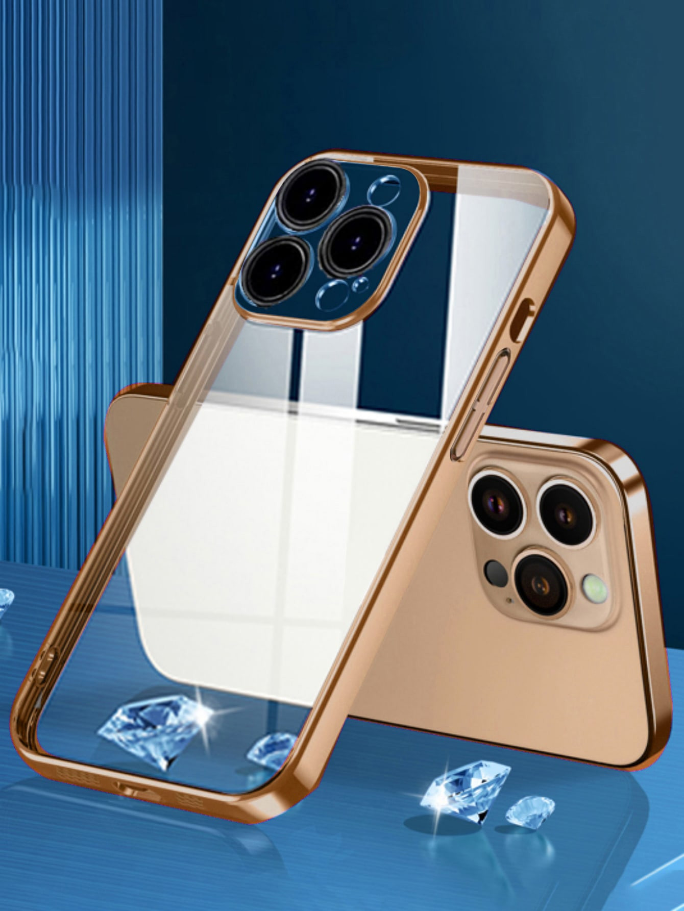 Metallic Anti-Drop Lens Cover Protection Electroplated Hard Transparent Phone Case Compatible Wit... | SHEIN