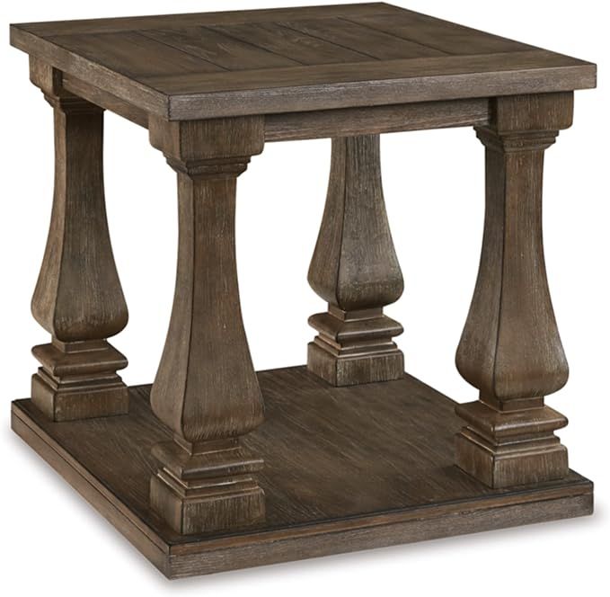 Signature Design by Ashley Johnelle Modern Country Rectangular End Table, Weathered Brown | Amazon (US)