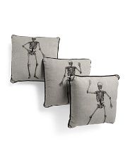 16x16 3pk Skeleton Poses Pillows | Marshalls
