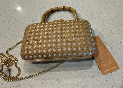 TOMMY BAHAMA Small Bag Natural Bamboo Handle Chain Shoulder Strap Summer New | eBay US