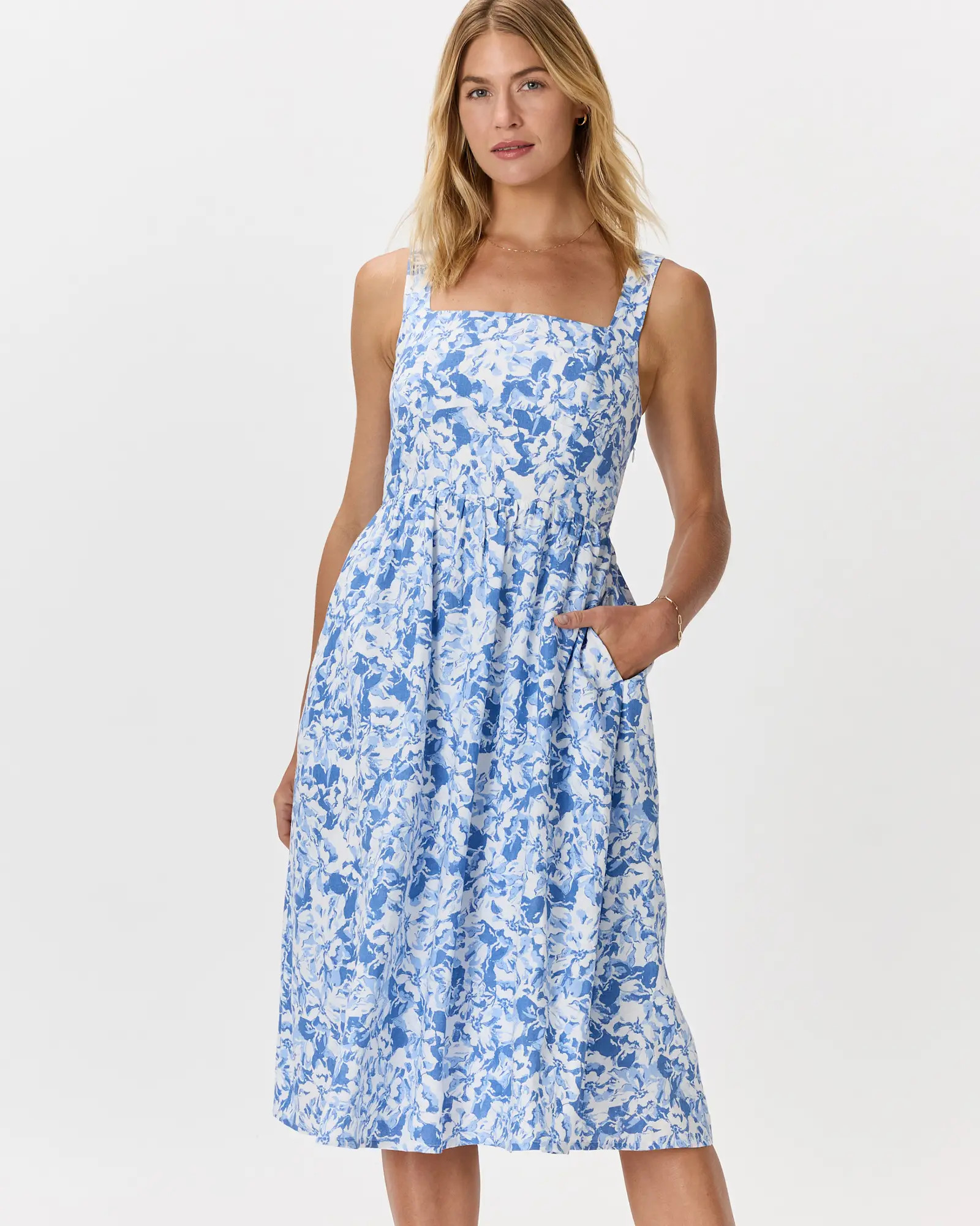 100% European Linen Fit & Flare Midi Dress | Quince