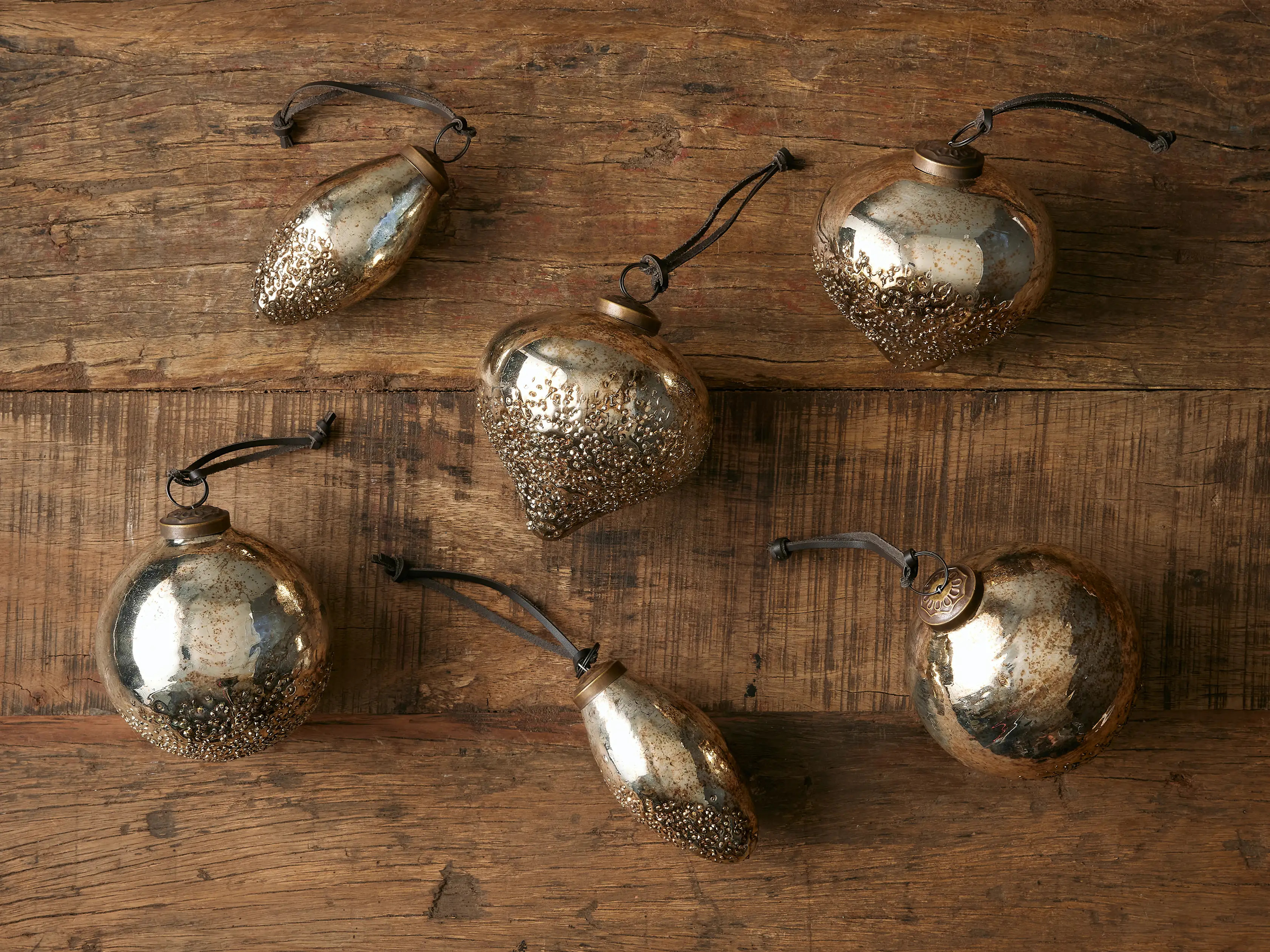 Raindrop Rust Ornaments (Set of 6) | Arhaus