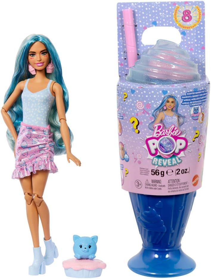Barbie Pop Reveal Series Fashion Doll & Accessories Set, Treat Series, Cool Cupcake Theme with Pe... | Amazon (US)
