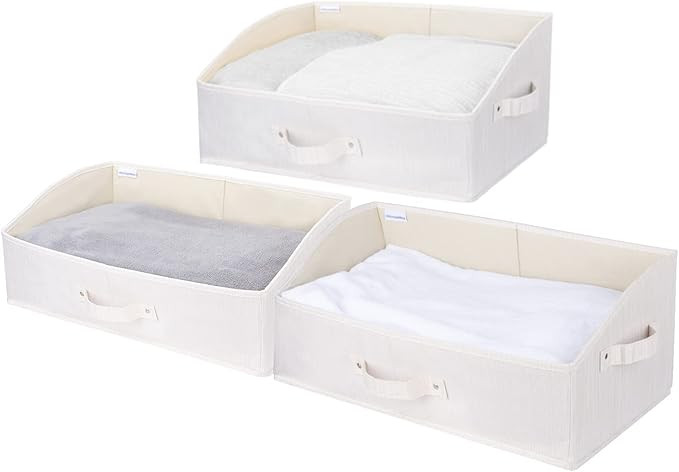 iStorageMax Closet Storage Bin, Collapsible Closet Shelf Organizer, Fabric Trapezoid Storage Bask... | Amazon (US)