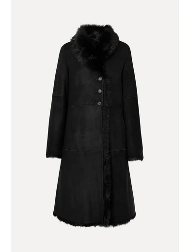 Joseph - Luke Shearling Coat - Black | NET-A-PORTER (US)