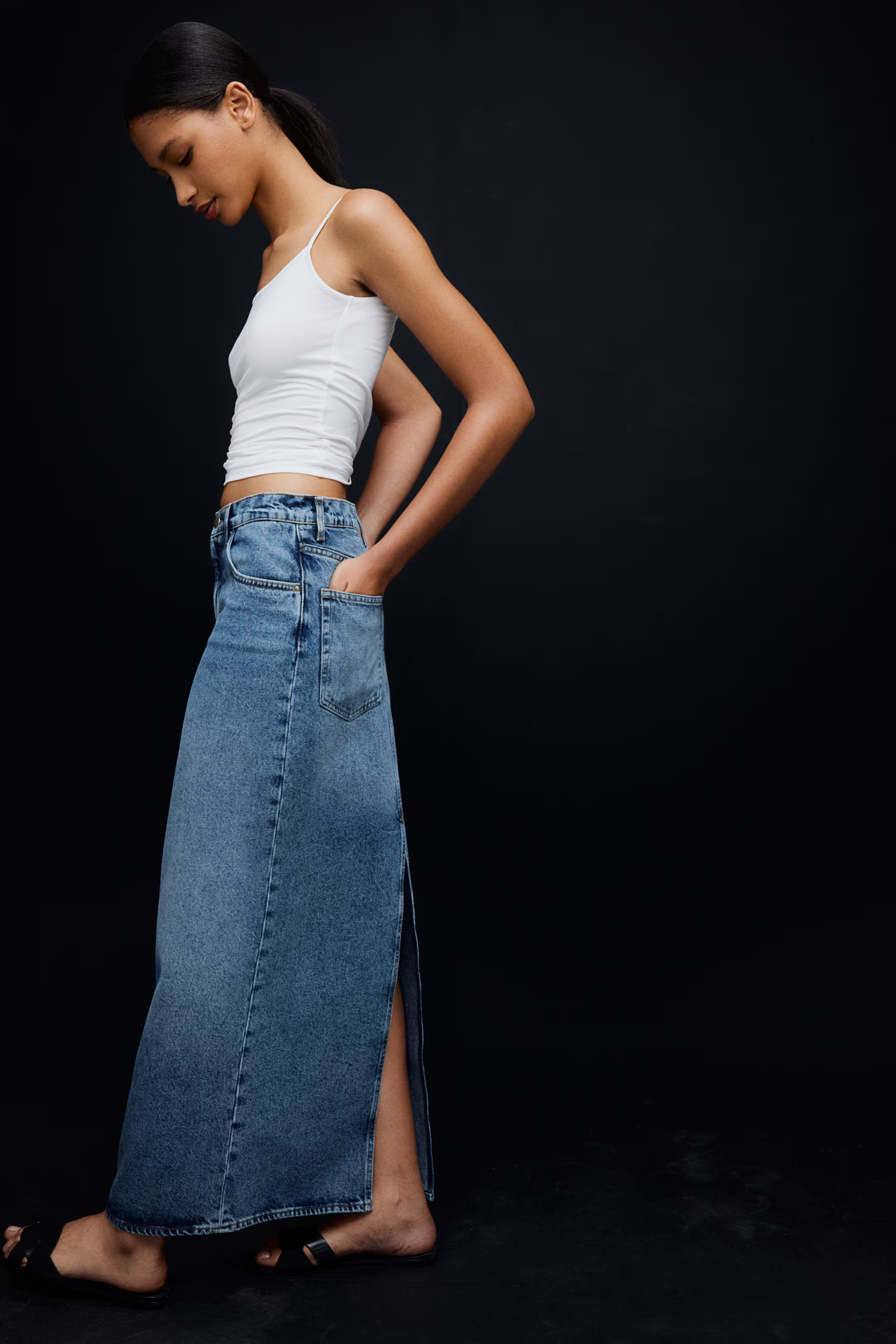 Long Denim Skirt | H&M (US + CA)