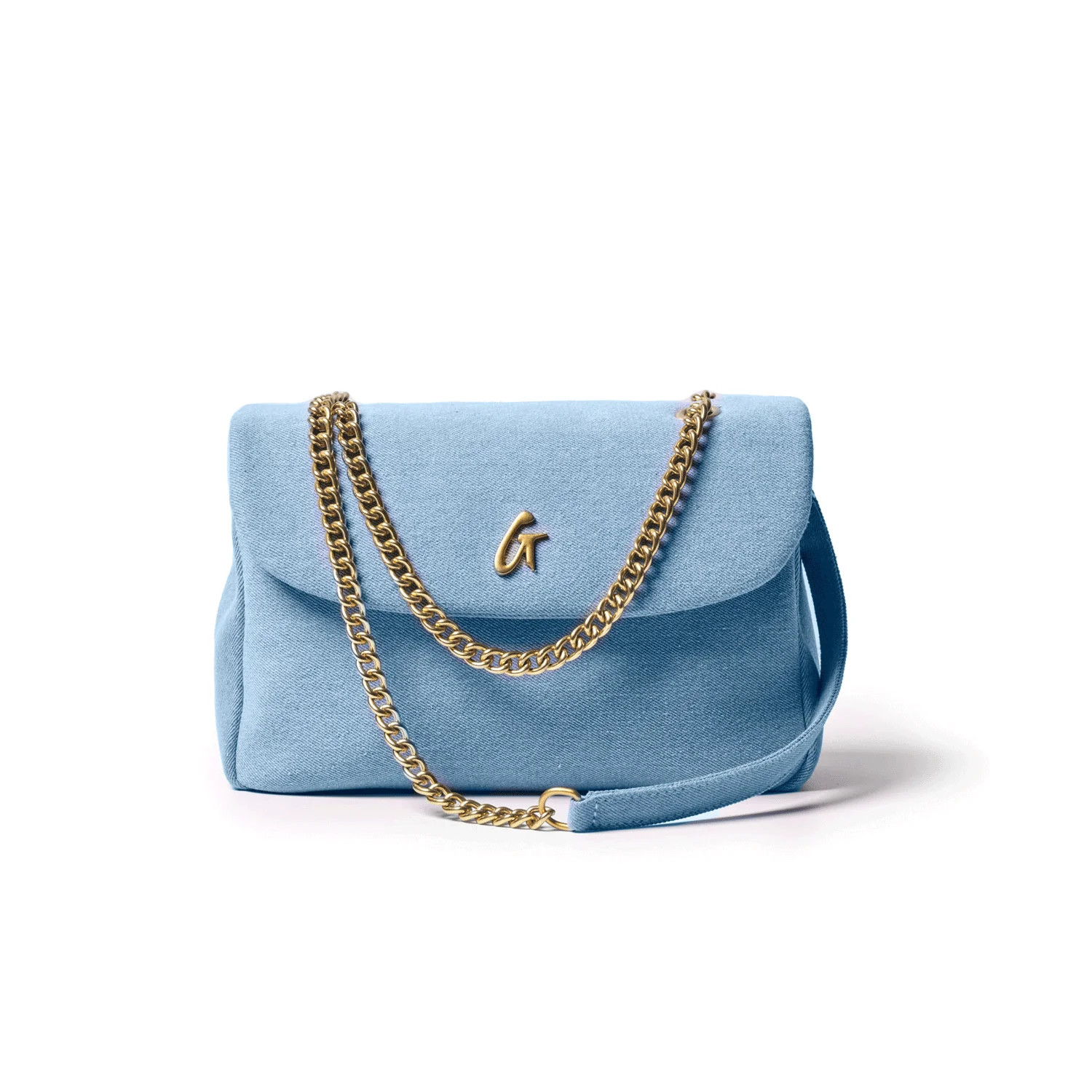MEDIUM DENIM GOLD FLAP BAG | Glam-Aholic Lifestyle