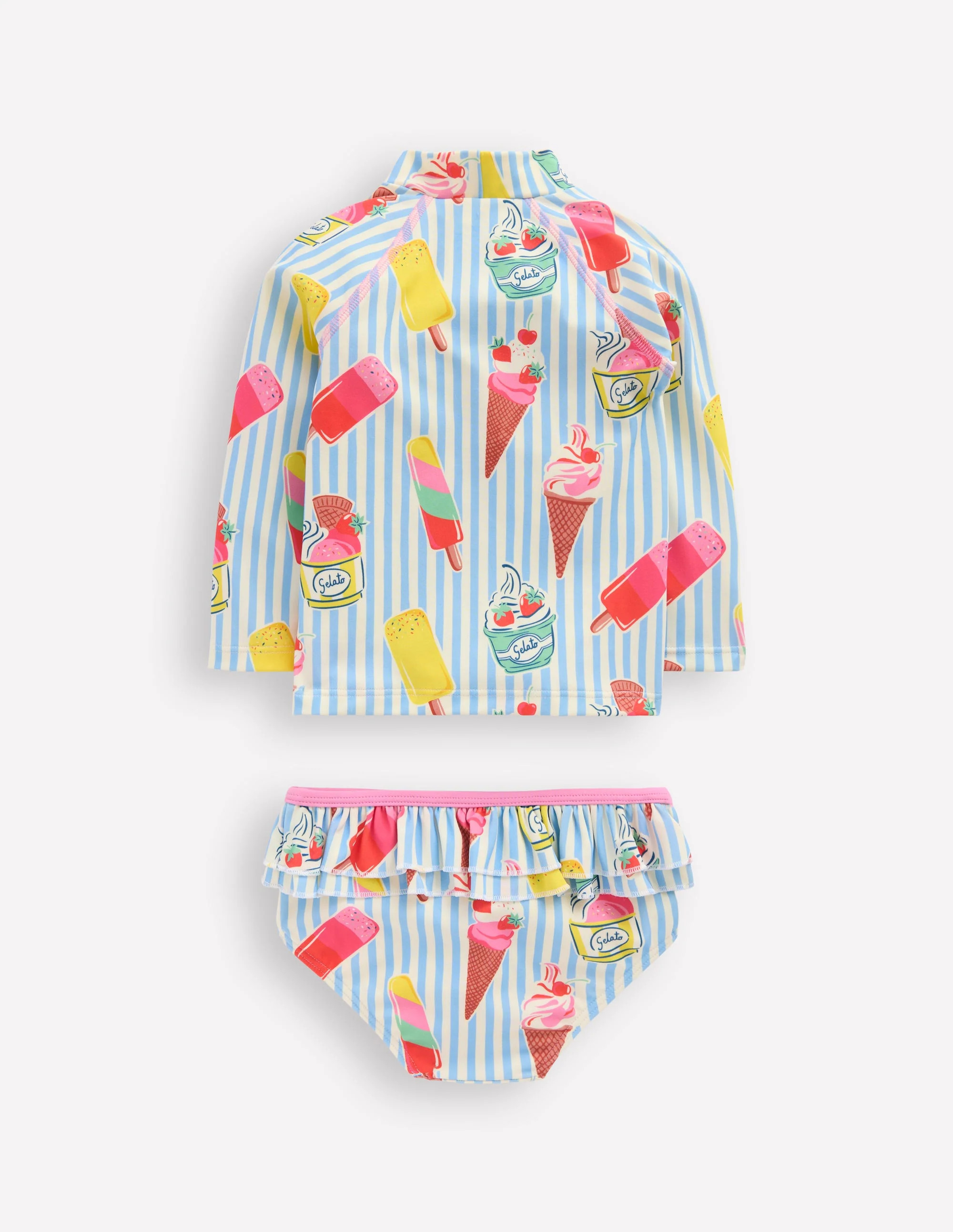 Frilly Rash Vest Set-Vintage Blue Ice Creams | Boden (US)
