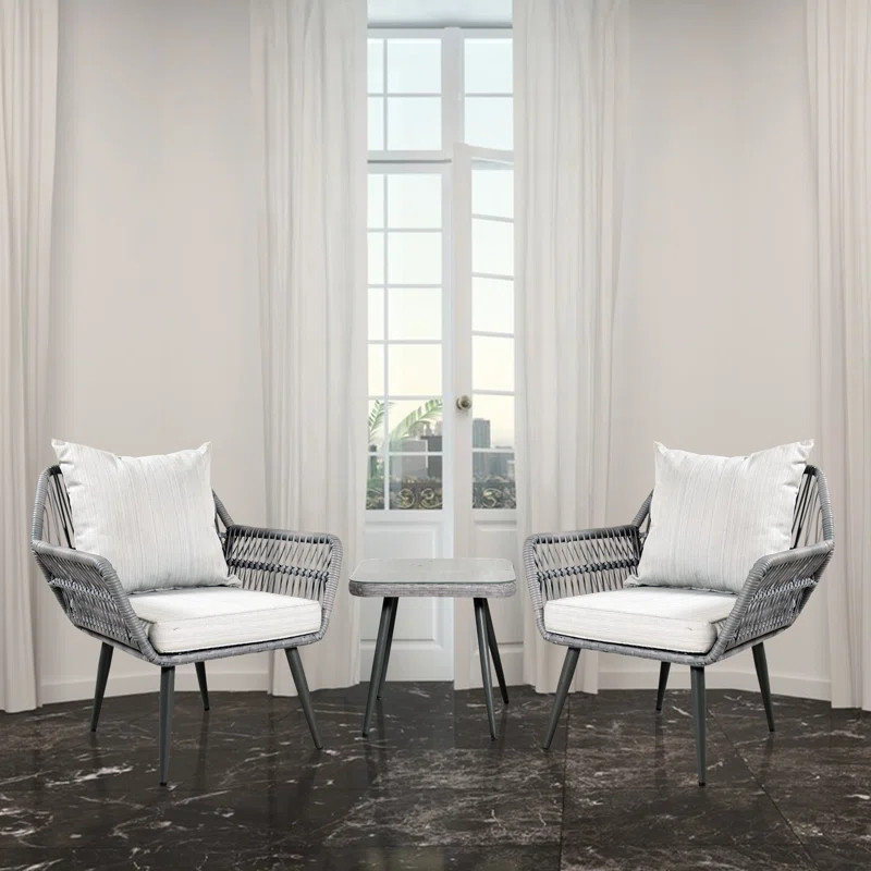 Barrantes 2 - Person Rattan Seating Group with Cushions | Wayfair North America