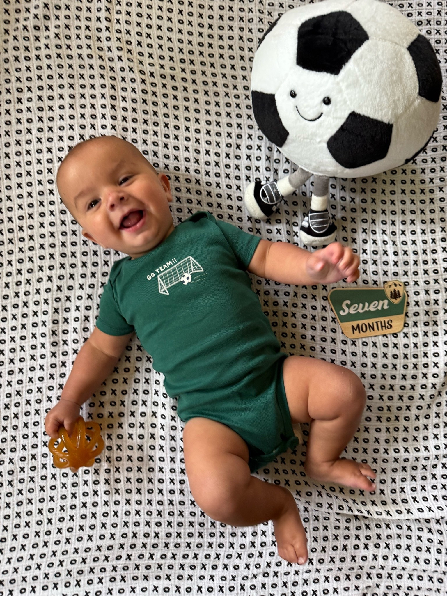 7 Months Earthside 🥹⚽️  

Kohl’s is running Buy 1, Get 1 50% Off on Carter’s bodysuit multipacks and this baby basically lives in them right now. The tiny soccer jerseys & sports prints, (plus pickleball options) are way too cute with all the World Cup excitement starting.  ⚽️ 

Soft, easy, affordable, and perfect for everyday baby life.  @kohls 

Kohl’s baby sale, Carter’s baby clothes, baby boy outfits, baby bodysuits, World Cup baby outfit, soccer baby clothes, pickleball baby outfit, baby essentials, everyday baby basics, mom finds, soccer, World Cup, team USA, Jellycat

#LTKSaleAlert #LTKBaby #LTKBump