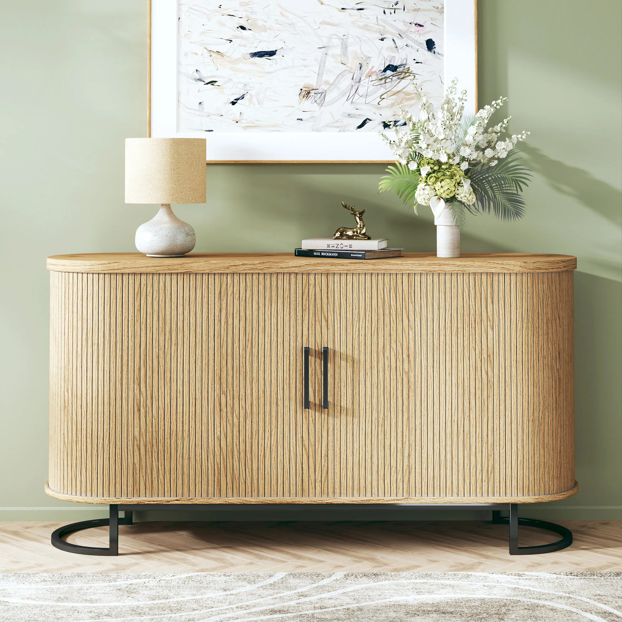 Ebern Designs Wood Tambour Door Sideboard & Reviews | Wayfair | Wayfair North America