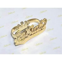 Personalized Crown Two 2 Finger Name Ring, Any Name/Size(S | Etsy (US)