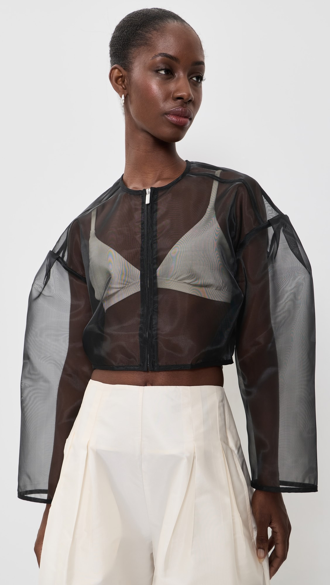 Cropped Organza Drop Shoulder Bolero | Shopbop