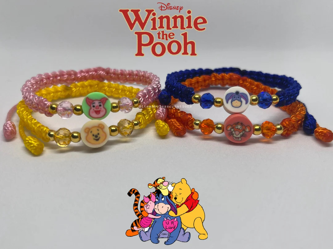 Winnie the Pooh and Friends Bracelets, Friendship Bracelets, Disney Winnie the Pooh, Piglet, Tige... | Etsy (US)