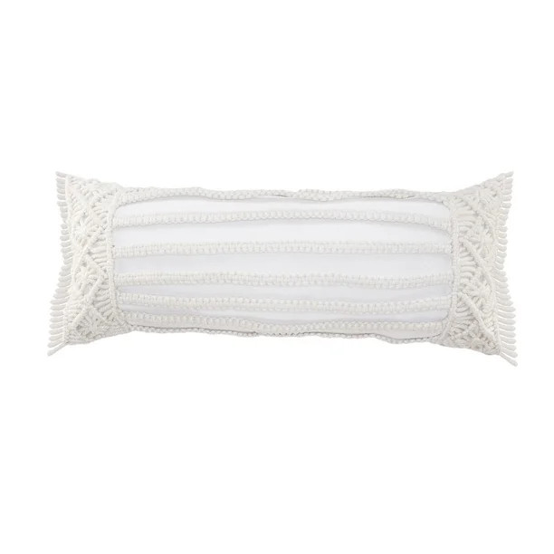 Desert Fields Handmade Macrame Indoor Outdoor Lumbar Pillow | Walmart (US)