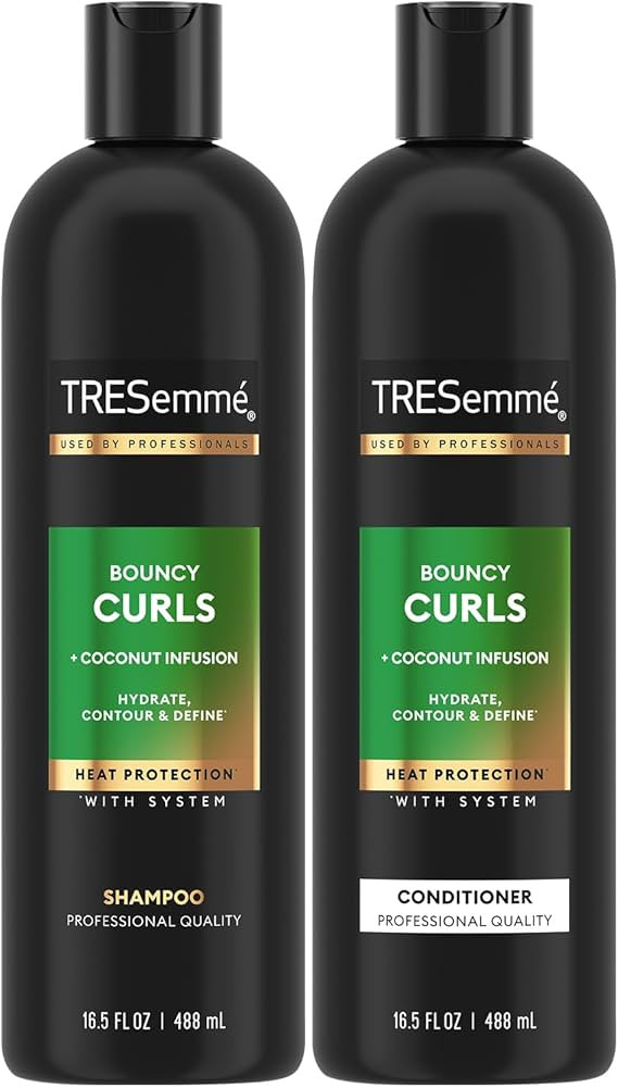 TRESemmé Shampoo and Conditioner, Bouncy Curls with Coconut Infusion – Hydration, Heat Protect... | Amazon (US)