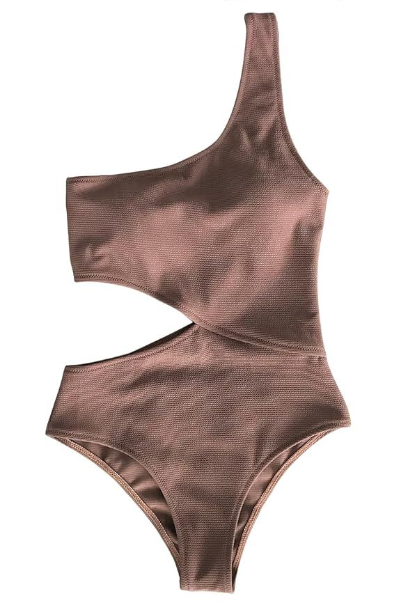 CUPSHE Women's Candy Rain One Shoulder One-Piece Swimsuit Bathing Suit | Amazon (US)